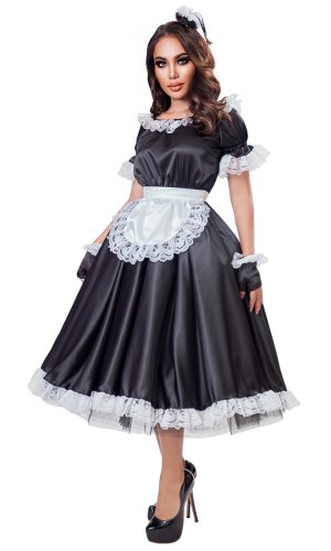 Classic Long Satin French Maid Classic Long Satin French Maid