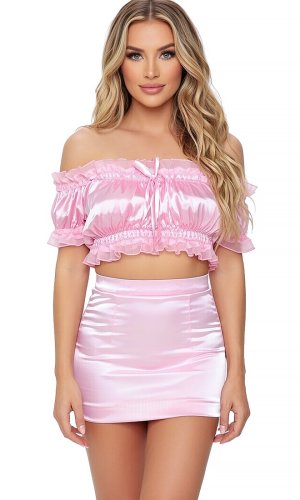 Satin Mini Skirt Satin Mini Skirt
