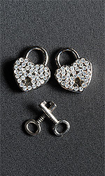 2 Rhinestone Heart Locks (with keys)