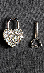 Large Rhinestone Heart Lock (with key)