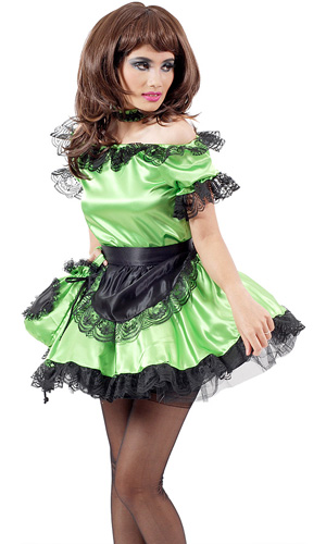 Emerald Green Satin French Maid Emerald Green Satin French Maid
