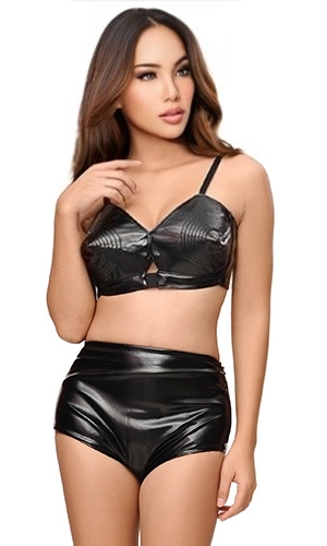 Leatherette Padded Bullet Bra Leatherette Padded Bullet Bra